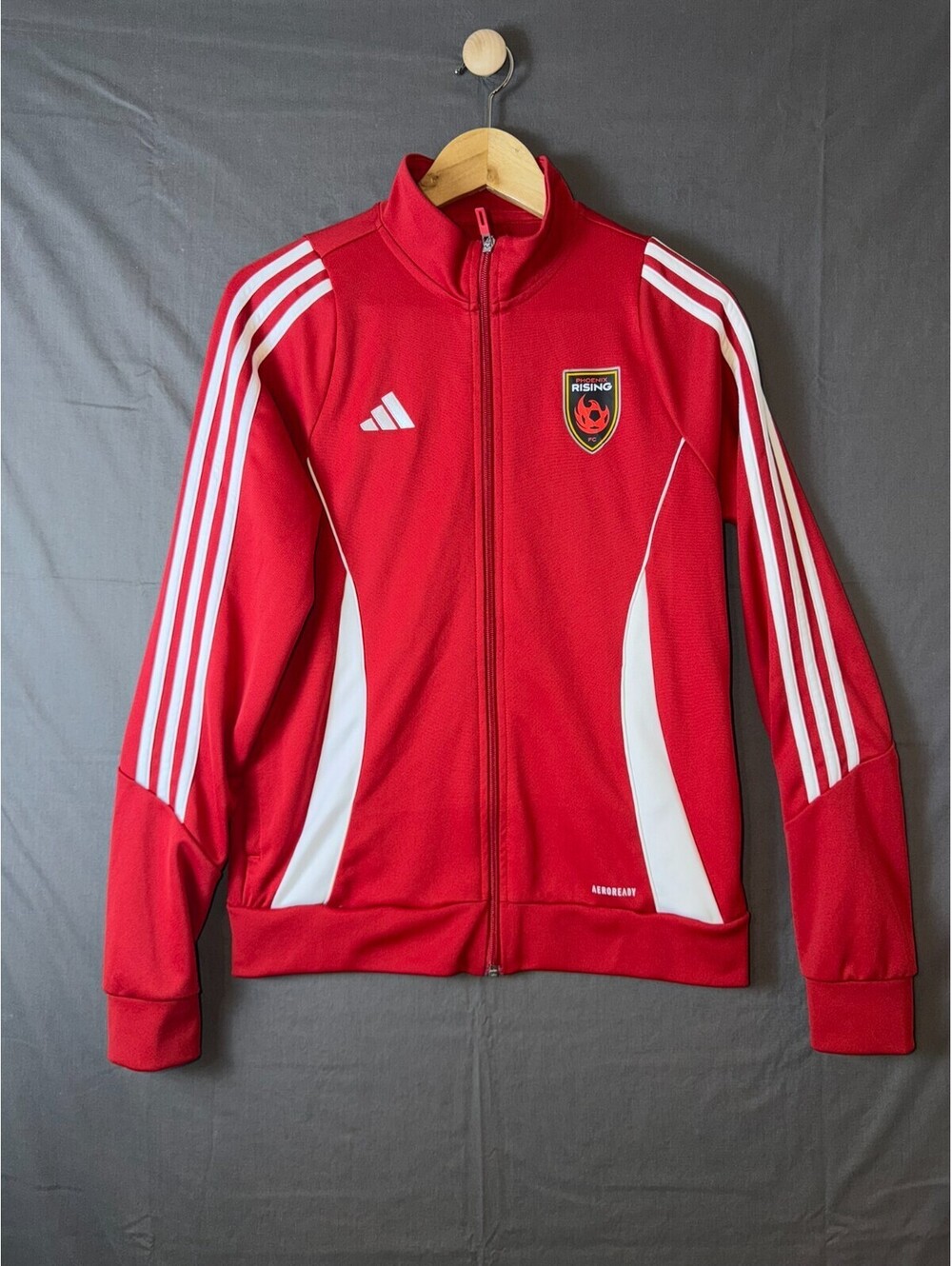 Adidas Phoenix Rising FC Track Jacket Medium M Red Aeroready Soccer Full Zip 11